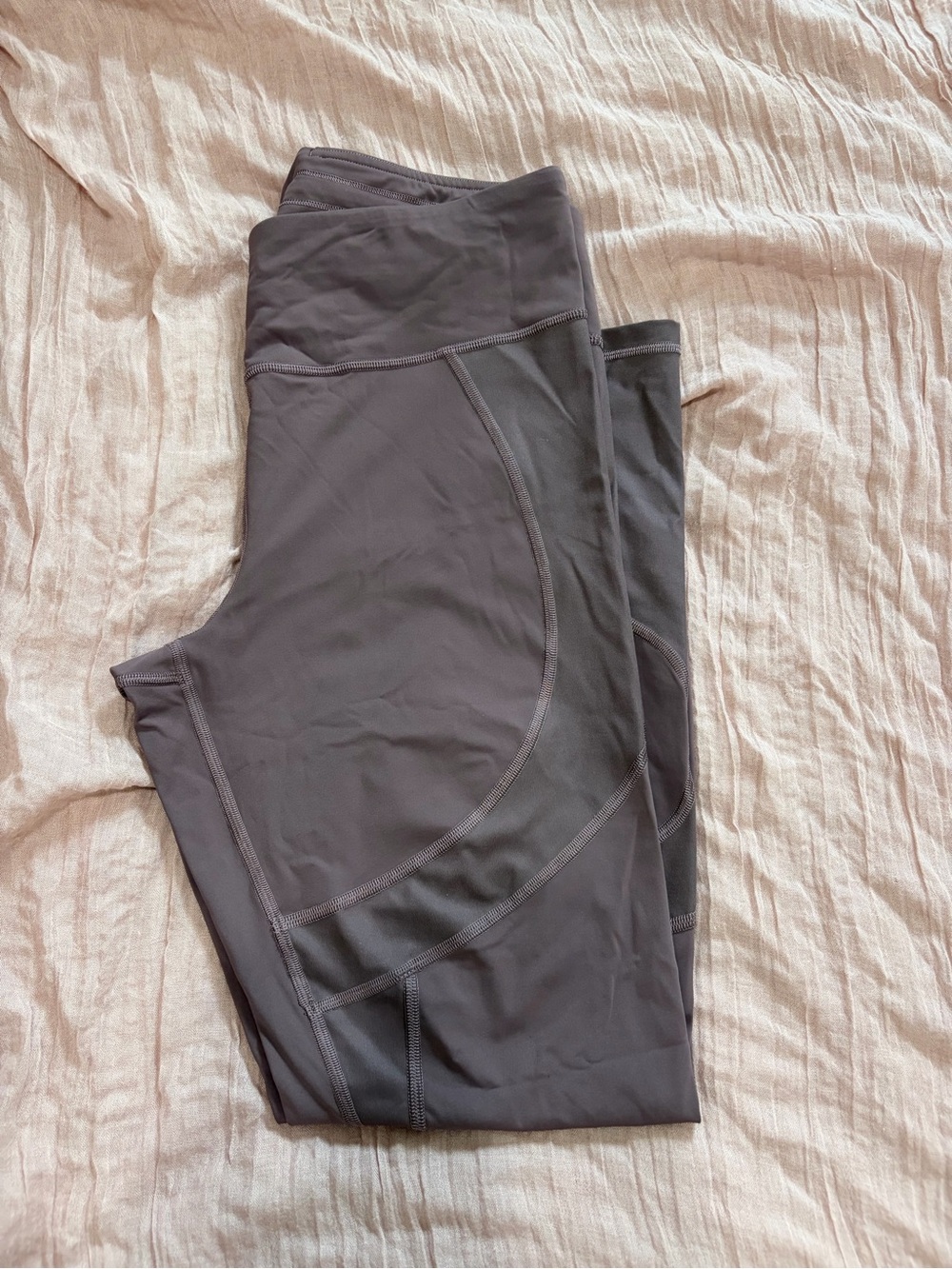 Lululemon Maroon/ Gray High-Waist Active Leggings